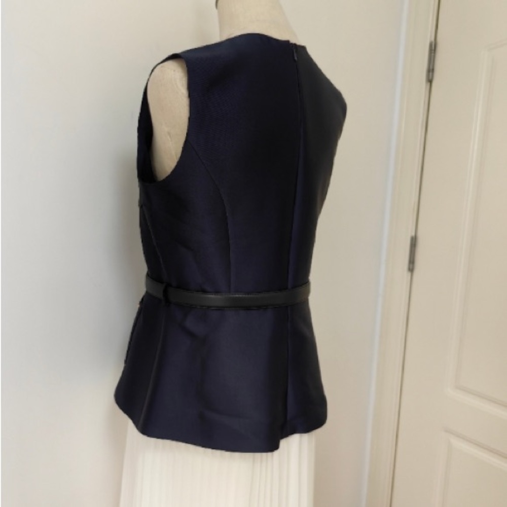 Self-Portrait Navy Taffeta Midi Dress - Picture 10 of 13